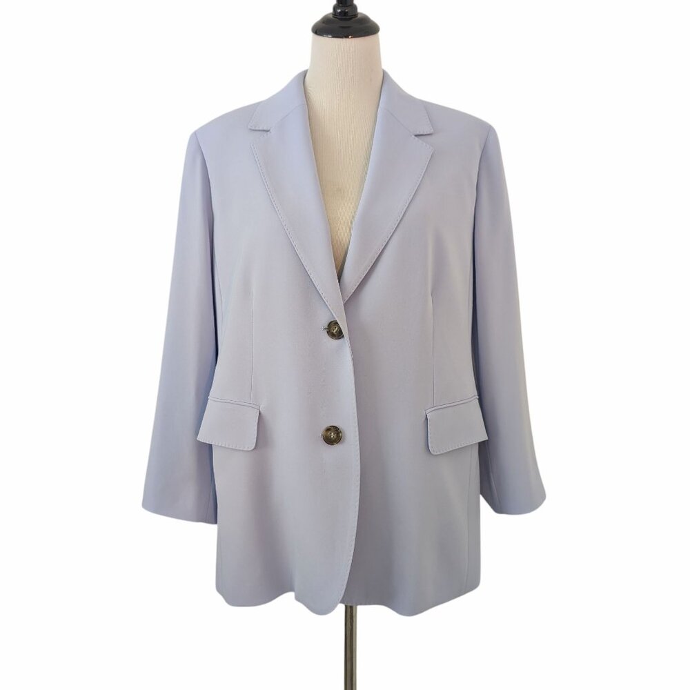 Marina Rinaldi Womens Plus Size 18 Lavender Blue 2 Button Lined Blazer Jacket